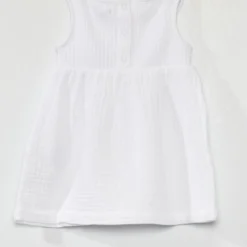 Ensemble Robe + Bloomer En Gaze De Coton - 2 Pièces
