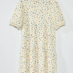 Robe à étages En Maille Gaufrée