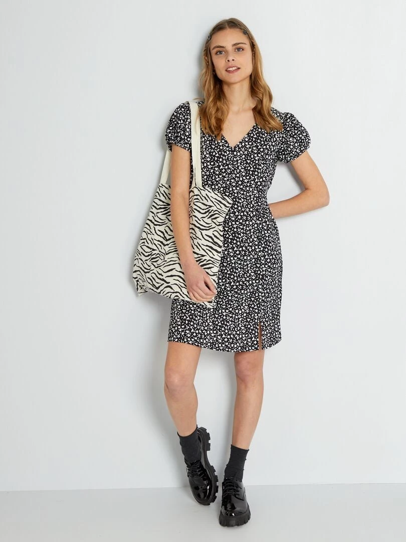 Robe à Motifs Avec Manches Ballons – Image 2