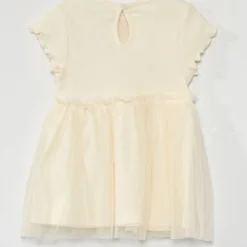 Robe Côtelée Avec Base En Tulle