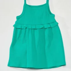 Robe Côtelée Avec Empiècement Volanté