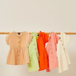 Robe Courte En Gaze De Coton