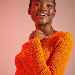 Robe Courte En Maille Gaufrée