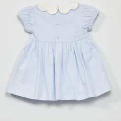 Robe En Popeline à Col Claudine