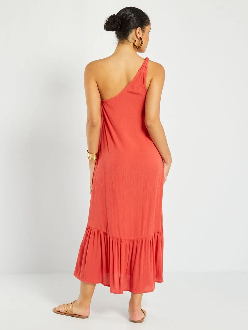 Robe Longue One Shoulder En Maille Crêpe – Image 3