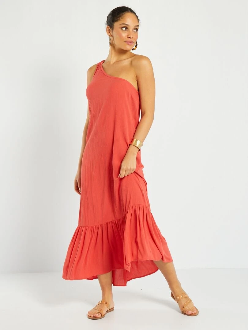 Robe Longue One Shoulder En Maille Crêpe – Image 4