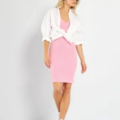 Robe Midi Côtelée